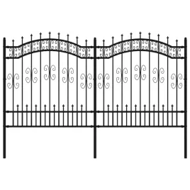 ogrodzenie-z-grotami-czarne-165-cm-malowana-proszkowo-stal