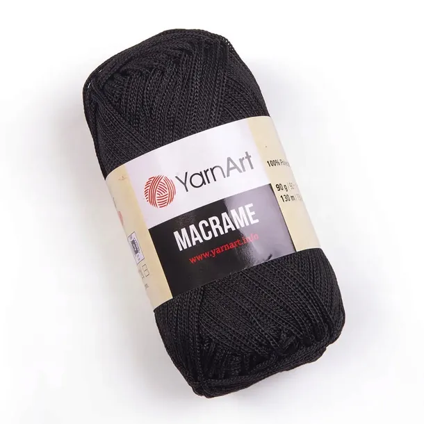Sznurek poliestrowy MACRAME YarnArt * 2mm * 148 * Czarny