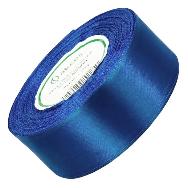 TASIEMKA wstążka SATYNOWA ciemna niebieska 38mm - 32mb