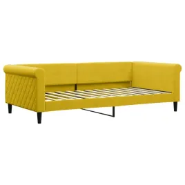 sofa-z-funkcja-spania-zolta-100x200-cm-obita-aksamitem
