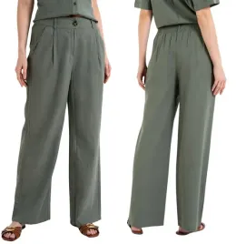 damskie-spodnie-lniane-z-wiskoza-casual-z-kieszeniami-zielone-moraj-xl