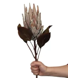 karczoch-protea-sztuczna-brazowa-krolewska-srebrnik-sztuczny-galazka-70-cm