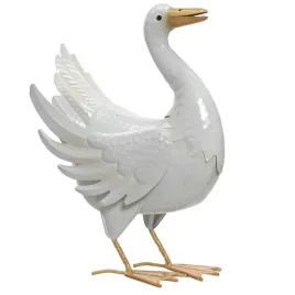 kaczka-biala-figura-ogrodowa-metalowa-33-cm