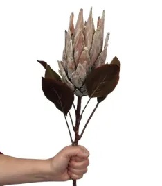 karczoch-protea-sztuczna-brazowa-krolewska-srebrnik-sztuczny-galazka-70-cm
