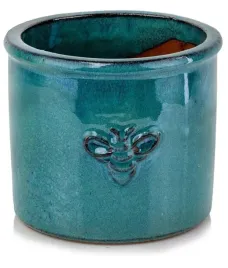 doniczka-donica-turkusowa-z-pszczola-donica-mrozoodporna-ogrodowa-h-16-cm