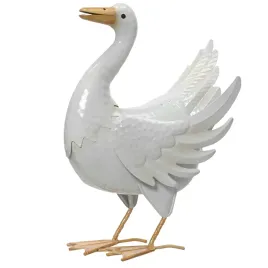 kaczka-biala-figura-ogrodowa-metalowa-33-cm