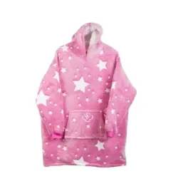 ciepla-bluza-koc-oversize-roz-gwiazdki-swiecace