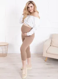 legginsy-ciazowe-rybaczki-camel
