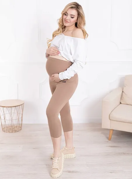 legginsy-ciazowe-rybaczki-camel-stan-nowy