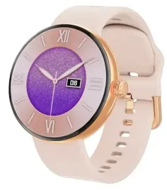 smartwatch-damski-sayberg-hd38-zloty-na-rozowym-pasku