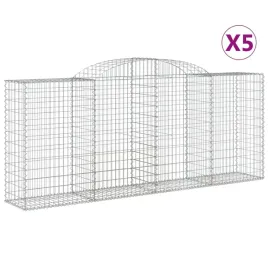 kosze-gabionowe-5-szt-300x50x120-140-cm-galwanizowane-zelazo