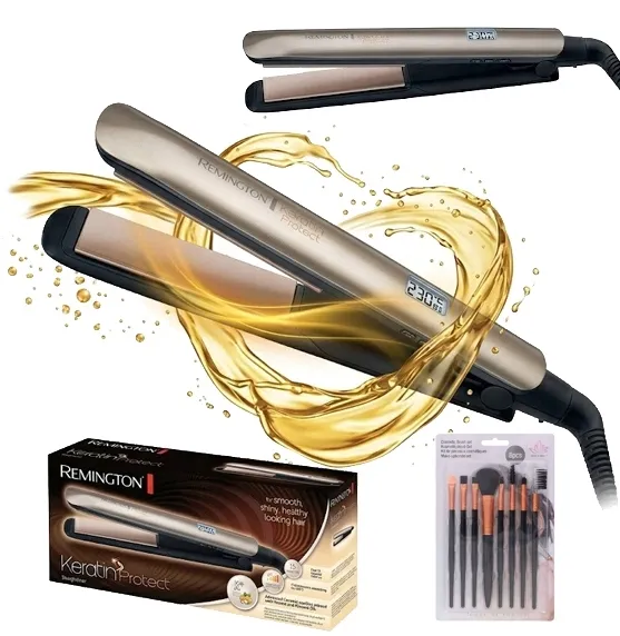 PROSTOWNICA KERATIN PROTECT CERAMICZNA LCD KERATYNA ETUI + GRATIS PĘDZELKI