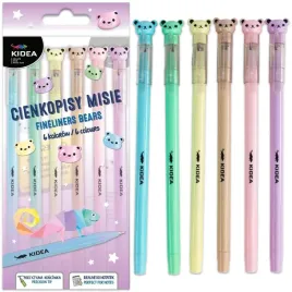 cienkopisy-misie-szkolne-6-kolorow-kidea-precyzyjna-koncowka
