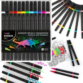 markery-brush-z-cienkopisem-12-kolorow-kidea-do-pisania-rysowania