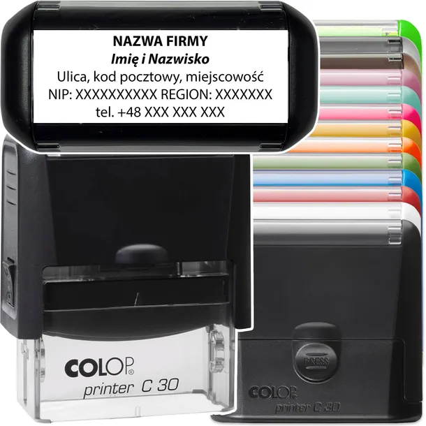 Pieczątka firmowa COLOP Printer Compact PRO C30 odbicie 47x18mm 16 kolorów