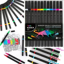 markery-brush-z-cienkopisem-12-kolorow-kidea-do-pisania-rysowania