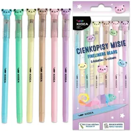 cienkopisy-misie-szkolne-6-kolorow-kidea-precyzyjna-koncowka