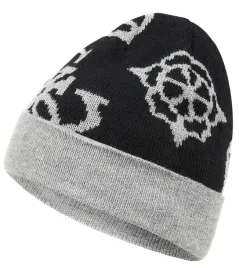 czapka-zimowa-damska-guess-czarno-szara-z-logo