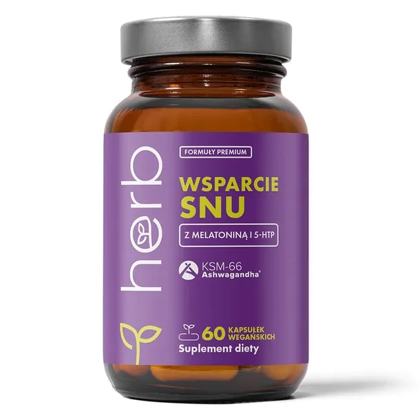 HERB WSPARCIE SNU FORMUŁA - MELATONINA 5-HTP ASHWAGANDHA KSM-66 +EKSTRAKTY