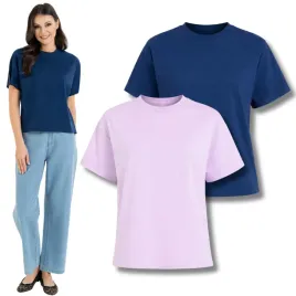 luzna-koszulka-damska-krotki-rekaw-top-t-shirt-2-pak-bawelna-moraj-xxl