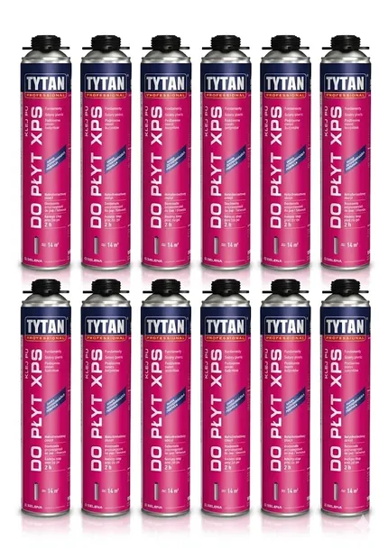 Klej PU do styropianu płyt XPS Tytan Professional 750 ml fundamenty fasada