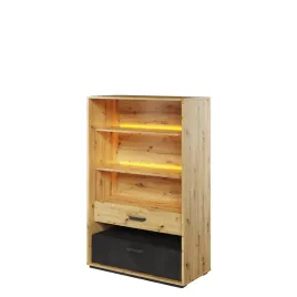 regal-na-ksiazki-niska-szafka-z-szufladami-qubic-2s