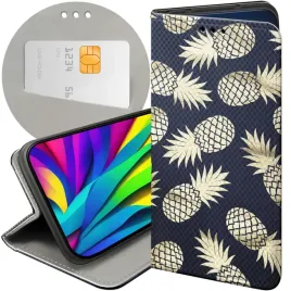 etui-z-klapka-do-xiaomi-redmi-12-4g-12-5g-wzory-ananas-owoce-egzotyczne