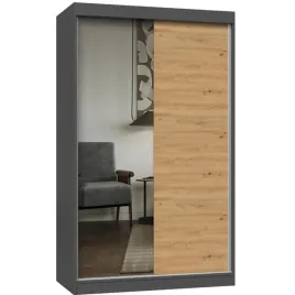 szafa-z-lustrem-120-cm-przesuwna-do-sypialni-antracyt-dab-artisan