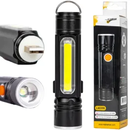 latarka-taktyczna-mala-akumulatorowa-metalowa-1200mah-usb-szperacz-6w1