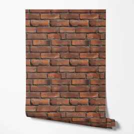 tapeta-na-sciane-imitacja-cegly-sciana-brazowy-do-przedpokoju-kuchni