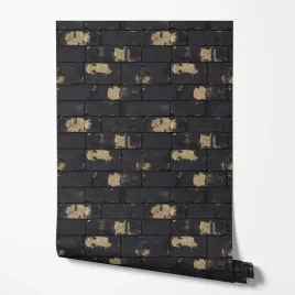 tapeta-na-sciane-imitacja-cegly-czarno-zlote-do-przedpokoju-sypialni