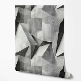 tapeta-na-sciane-kamien-efekt-3d-geometria-szary-do-kuchni-jadalni-biura