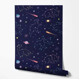 tapeta-na-sciane-dzieciece-dinozaury-kosmos-do-pokoju-dziecka