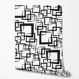 tapeta-na-sciane-geometria-czarne-kwadraty-abstrakcja-styl-do-sypialni