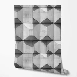 tapeta-na-sciane-geometria-imitacja-betonu-efekt-3d-jasny-szary-do-kuchni