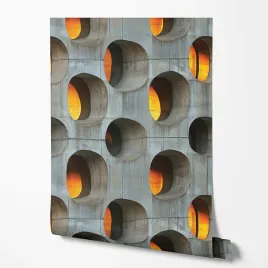 tapeta-na-sciane-efekt-3d-sciana-betonu-dziury-do-jadalni-kuchni-sypialni