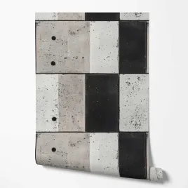 tapeta-na-sciane-betonowe-kafelki-geometria-prostokaty-do-przedpokoju