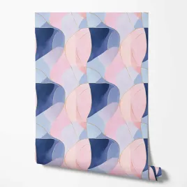 tapeta-na-sciane-zlote-linie-mozaika-niebieska-rozowa-do-sypialni-jadalni