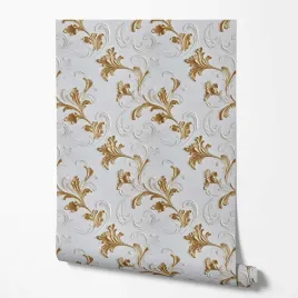 tapeta-na-sciane-ornamenty-zlote-biale-ecru-tlo-do-przedpokoju-salonu