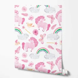 tapeta-na-sciane-dzieciece-jednorozec-tecza-gwiazdki-do-pokoju-dziecka