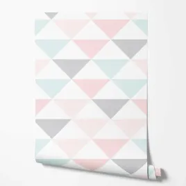 tapeta-na-sciane-geometria-rozowe-szare-mietowe-trojkaty-do-salonu