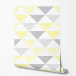 tapeta-na-sciane-geometria-zolte-szare-biale-trojkaty-do-salonu-sypialni