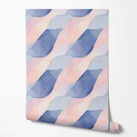 tapeta-na-sciane-abstrakcja-zlote-linie-niebieski-rozowy-do-pokoju-dziecka