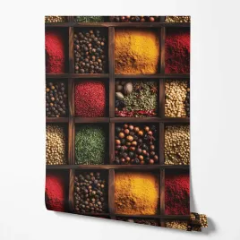 tapeta-na-sciane-przyprawy-ziarna-estetyczne-do-restauracji-baru