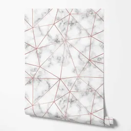 tapeta-na-sciane-wzor-abstrakcja-trojkaty-szare-rozowe-linie-do-sypialni