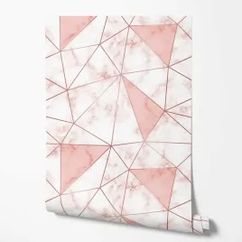 tapeta-na-sciane-wzor-abstrakcja-trojkaty-rozowe-do-sypialni-pokoju
