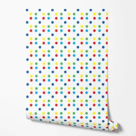 tapeta-na-sciane-kolorowe-kropki-biale-tlo-dzieciece-do-sypialni-salonu