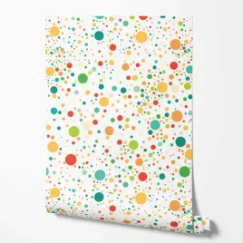 tapeta-na-sciane-kropki-malarstwo-biale-tlo-sztuka-do-sypialni-salonu