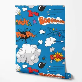 tapeta-na-sciane-kreskowka-chmurki-dymki-niebieskie-tlo-do-pokoju-dziecka