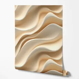 tapeta-na-sciane-efekt-3d-bezowe-linie-faliste-styl-do-pokoju-nastolatka